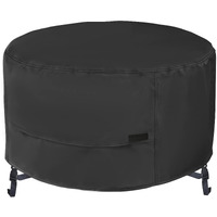 Nettypro Fire Pit Cover Round Waterproof Outdoor Patio Firepit Cover For Fireplace Fire Bowl, 36 X 20 Inchs, Black