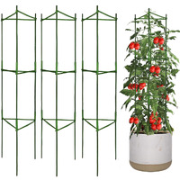 3Pack Tomato Cages Plant Cages 4Ft Multifunctional Tomato Support Garden Trellis Tomato Stakes Cucumber Tomato Trellis For Vertical Climbing Plants Vegetable Flowers