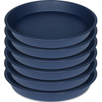 Bleuhome 6 Pack Of 8 Inch Plant Saucer Blue, Plastic Plant Water Tray 8 Inch Round, Flower Plant Saucers For Indoors, Dlant Dishes Saucer For Planter 7""/8"" (8"", Blue)