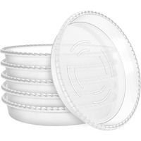 Dunpute 6 Pack Plant Saucer 6 8 10 12 14 Inch Plastic Plant Tray, Sturdy And Durable Flower Pot Container Accessories Plant Pot Saucers For Indoor And Outdoor (12 Inch, Clear)
