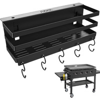 Rusfol Upgraded Stainless Steel Griddle Caddy For 28""/36"" Blackstone Griddles, With A Allen Key, Space Saving Bbq Accessories Storage Box, Free From Drill Hole&Easy To Install