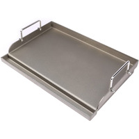 Utheer Universal Fry Griddle Flat Top Plate, 25"" X16"" Universal Griddle Flat Top Rectangular Plate With Removable Handles For Charcoal And Gas Grills, Camping, Tailgating, And Parties