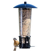 Perky-Pet 333-1Sr Squirrel-Be-Gone Max Large Wild Bird Feeder With Flexports, Squirrel Proof Bird Feeder With Weight-Activated Perches - 3Lb Seed Capacity