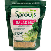 Nature Jims Sprouts Salad Sprout Mix - Organic Salad Mix For Growing - Non-Gmo Microgreen Seeds - Healthy Broccoli, Alfalfa, Radish, Clover Sprouting Seeds Variety Mix - Microgreens Growing 1Lb