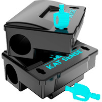 Kat Sense Rat Bait Station Traps, Reusable Humane Rodent Box Against Mice Chipmunks N Squirrels That Work, Smart Tamper Proof Cage House To Secure Bait Block And Pellets, Mouse Bait Station Outdoor