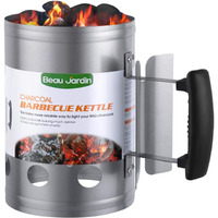 Beau Jardin Charcoal Chimney Starter 11""X7"" For Charcoal Grill Fire Starter Barbecue Bbq Galvanized Steel Chimney Lighter Quick Rapid For Grilling Camping Outdoor Cooking Tools Accessories Bbq0081