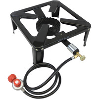 Flame King Heavy Duty 120,000 Btu, 0-20 Psi, Turkey Fryer Single Propane Burner Bayou Cooker, Outdoor Stove For Home Brewing, Maple Syrup Prep, Cajun Cooking