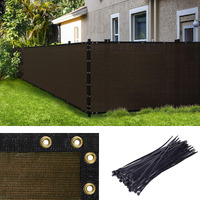 Amgo 6' X 10' Brown Fence Privacy Screen, Commercial Standard Heavy Duty Windscreen With Bindings & Grommets, 90% Blockage, Cable Zip Ties Included (We Make Custom Size)