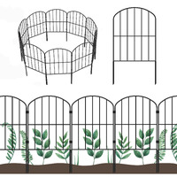 Ousheng Decorative Garden Fence Fencing 10 Panels, 10Ft (L) X 24In (H) Rustproof Metal Wire Border Animal Barrier For Dog, Flower Edging For Yard Landscape Patio Outdoor Decor, Arched