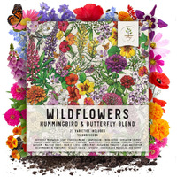 Seed Needs, 15,000+ Hummingbird And Butterfly Seed Mixture For Planting (99% Pure Live Seed - No Filler) 20+ Varieties, Annual Perennial - Bulk
