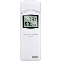 Ecowitt Wn31 Wireless Multi-Channel Thermometer And Hygrometer Sensor, Indoor And Outdoor Temperature & Humidity Gauge With Lcd Display, Remote App Monitoring, Dip Switches To Switch ?/?