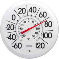 Springfield Big And Bold Thermometer With Mounting Bracket, Indoor Outdoor Thermometer With Large Numbers For Patio, Pool, And Indoor Areas (13.25-Inch)