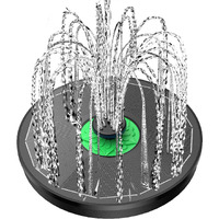 Yzert Solar Fountain Full Glass Black Panel No Battery, 3.5W Bird Bath Fountains Solar Power With 4 Fixed Rods & 8 Nozzles, 2023 Solar Fountain Pump For Bird Bath, Pool, Garden, Outdoor, Pond