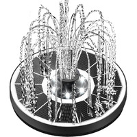 Yzert 3.5W Solar Fountain With Lights Full Glass Panel, Solar Bird Bath Fountains With 8 Nozzles & 4 Fixed Rods, Floating Solar Water Fountain For Garden,Pond, Pool, Outdoor(White)
