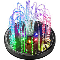 Yzert Solar Fountain Pump For Bird Bath Full Glass Panel, 3.5W Solar Bird Bath Fountains Pump With Lights, Solar Water Fountain With 7 Water Styles For Bird Bath, Garden,Pond, Outdoor (Colorful)