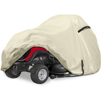 Porch Shield Heavy Duty 600D Polyester Lawn Tractor Cover, Waterproof Universal Riding Lawn Mower Cover (Up To 62 Inches Decks, Light Tan)