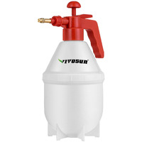 Vivosun 0.4 Gallon Handheld Garden Pump Sprayer, 50 Oz Gallon Lawn & Garden Pressure Water Spray Bottle With Adjustable Brass Nozzle, For Plants And Other Cleaning Solutions (1.5L Red)
