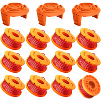 Topemai Wa0010 Replacement Trimmer Spool Line 0.065 For Worx Wg154 Wg163 Wg160 Wg180 Wg175 Wg155 Wg151 String Trimmer (12 Spools + 3 Caps)