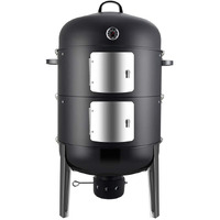Realcook Charcoal Bbq Smoker Grill - 20 Inch Vertical Smoker For Outdoor Cooking Grilling