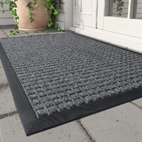 Montvoo-Front Door Mat Outside Entrance Doormat-Outdoor Indoor Door Mat For Entryway-Welcome Mat Thick Durable Rubber Backed Door Entry Rug Non Slip Dirt Trapper Absorbent-Grey 24X36