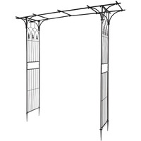 Vingli Garden Arbor, Arch Archway For Wedding Ceremony Party, Steel Garden Trellis For Plant Climbing, Christmas Decorations Pergola For Backyard, Lawn (Black)