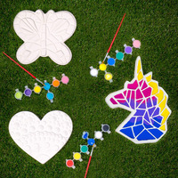 Creative Roots Paint Your Own Stepping Stones Multipack With Butterfly, Unicorn & Heart Stepping Stones By Horizon Group Usa, 3 Pack Mystical