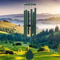 Fsvgyy Wind-Chimes-Outdoor-Deep-Tone, Large Soothing Melodic Tones Windchimes, Wind Chimes For Outside, Memorial Wind Chimes Best Gift For Mom Women Grandma Neighbors(32"" Forest Green Coated Aluminum)