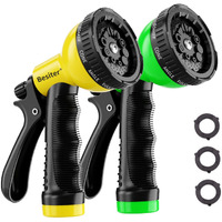 Besiter Garden Hose Nozzle Sprayer: 2 Pack 10 Watering Patterns Water Hose Spray Nozzles For Garden Hose Heavy Duty Hose Head Hose Attachment For Garden Hose