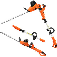 Garcare 2 In 1 Electric Pole Hedge Trimmer, Power Hedge Trimmer With 20 Inch Dual-Action Laser Cut & Adjustable Cutting Head, 4.8Amp, 600W, Corded
