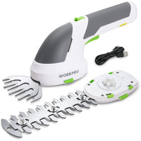 Workpro Cordless Grass Shear & Shrubbery Trimmer - 2 In 1 Handheld Hedge Trimmer 7.2V Electric Grass Trimmer Hedge Shears/Grass Cutter Rechargeable Lithium-Ion Battery And Type-C Cable Included