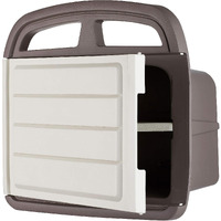 Df Omer Plastic Garden Water Hose Holder With Storage Compartment Fits 150 Ft. Hose - 10X7X5 In. Weatherproof Wall Mount Hose Rack Hanger For Outside With 2 Shelves For Garden Equipment