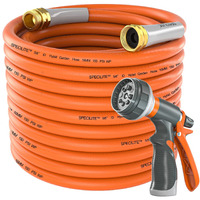 Specilite Garden Hose 75 Ft X 5/8 In Heavy Duty, Flexible And Lightweight Water Hose, Burst 600 Psi, Kink-Less Hybrid Rubber Hose For Backyard, 3/4'' Brass Fittings