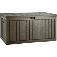 Yitahome 90 Gallon Large Deck Box, Double-Wall Resin Outdoor Storage Boxes, Deck Storage For Patio Furniture, Cushions, Pool Float, Garden Tools, Lockable & Waterproof (Light Brown)