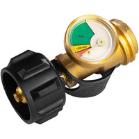 Dozyant Propane Tank Gauge Level Indicator Leak Detector Gas Pressure Meter Universal For Rv Camper, Cylinder, Bbq Gas Grill, Heater And More Appliances-Type 1 Connection