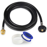 Koman 12Ft High-Pressure Propane Tank Adapter Hose,1Lb To 20Lb,Converter For Buddy Heaters,Weber Q/Blackstone Griddle Grill,Coleman Camping Stove,1Lb Propane Appliances Connect To 20Lb Tank,Certified