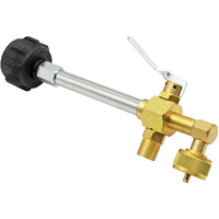 Flame King Ysnezf2.0 Propane Fitting Adapter Valve For 1Lb Refillable Tank Cylinders, Brass/Metal