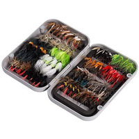Bassdash Fly Fishing Flies Kit Fly Assortment Trout Bass Fishing With Fly Box, 36/64/72/76/80/96Pcs With Dry/Wet Flies, Nymphs, Streamers, Popper
