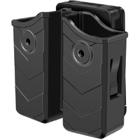 Hqda Double Magazine Pouch, 9Mm .40 Double Mag Pouch Fits Glock 17 19 23 43 Adjustable Retention Double Stack Mag. Holder For Taurus Cz S&W Sig Sauer Beretta H&K Colt Browning Springfield Ruger Canik