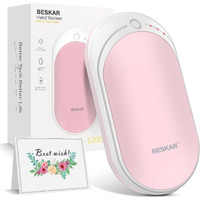 Beskar Rechargeable Hand Warmer, 5200Mah Electric Hand Heater, Double-Sided Heating, Usb Quick Charge, Portable Pocket Hand Warmer For Outdoor, Golf, Raynauds - Winter Gift
