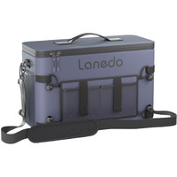 Lanedo 34-Can Collapsible Soft-Sided Cooler, Soft Ice Bag, Leak-Proof Beach Cooler, Ice Chest, Portable Travel Cooler For Food Shopping, Camping, Kayaking, Travel, Fishing, (Grey)