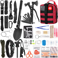 Luxmom Survival Kit And First Aid Kit, 142Pcs Professional Survival Gear And Equipment With Molle Pouch, For Men Camping Outdoor Adventure/Gifts For Men Dad Christmas