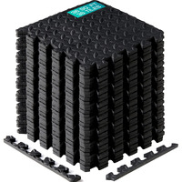 Yes4All Interlocking Exercise Foam Mats With Border - Interlocking Floor Mats For Gym Equipment - Eva Interlocking Floor Tiles - 36 Square Feet (36 Tiles) - Black