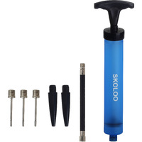 Skoloo 10"" Portable Hand Air Ball Pump Inflator Kit With Needle, Nozzle, Extension Hose For Soccer Basketball Football Volleyball Water Polo Rugby Exercise Sports Ball Balloon Swim Inflatables, Blue