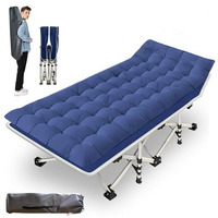 Nesdcc Camping Cot With Mattress Comfortable And Sturdy Load Up To 450Lb Cots For Sleeping Camping Bed Folding Cot With Carry Bag For Home Office Outdoor Vacation