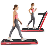 Goplus 2 In 1 Folding Treadmill, 2.25Hp Superfit Under Desk Electric Treadmill, Installation-Free With Blue Tooth Speaker, Remote Control, App Control And Led Display, Walking Jogging For Home Office
