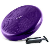 Prosourcefit Core Balance Disc Trainer, 14 Diameter With Pump For Improving Posture, Fitness, Stability, Purple