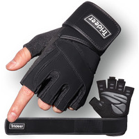 Trideer Padded Workout Gloves For Men - Gym Weight Lifting Gloves With Wrist Wrap Support, Full Palm Protection & Extra Grips For Weightlifting, Exercise, Cross Training, Fitness, Pull-Up