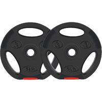 Balancefrom Vinyl Standard 1-Inch Plate Weight Plate For Strength Training And Weightlifting, 5-Pound, Pair