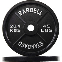 Balancefrom Cast Iron Plate Weight Plate For Strength Training And Weightlifting, Olympic Size, 2-Inch Center, 45Lb Pair