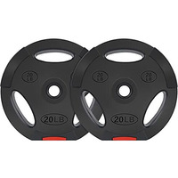Balancefrom Vinyl Standard 1-Inch Plate Weight Plate For Strength Training And Weightlifting, 20-Pound, Pair